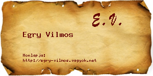 Egry Vilmos névjegykártya
